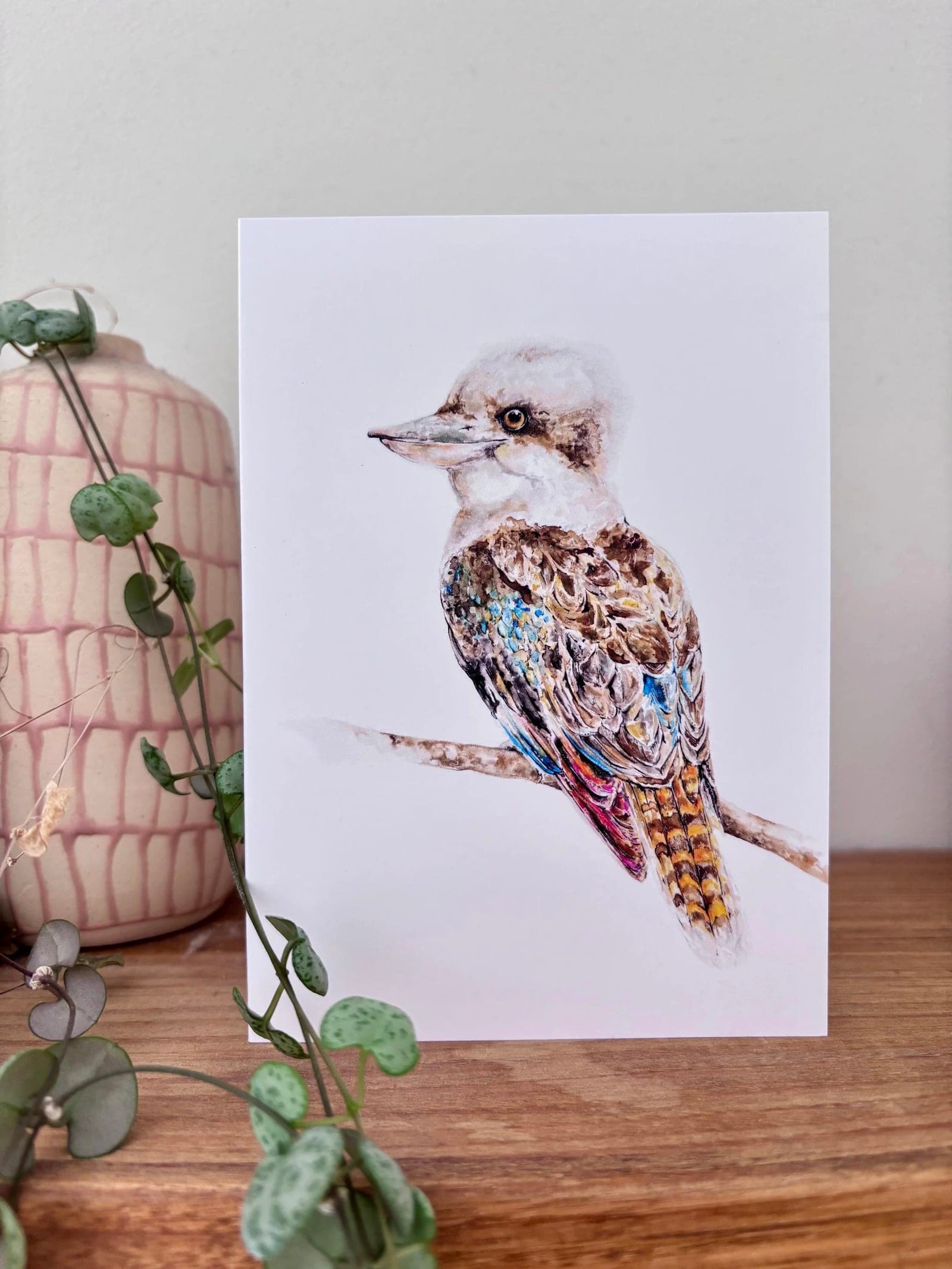 Kookaburra greeting card from the Tracks of Change Wildlife Art Collection